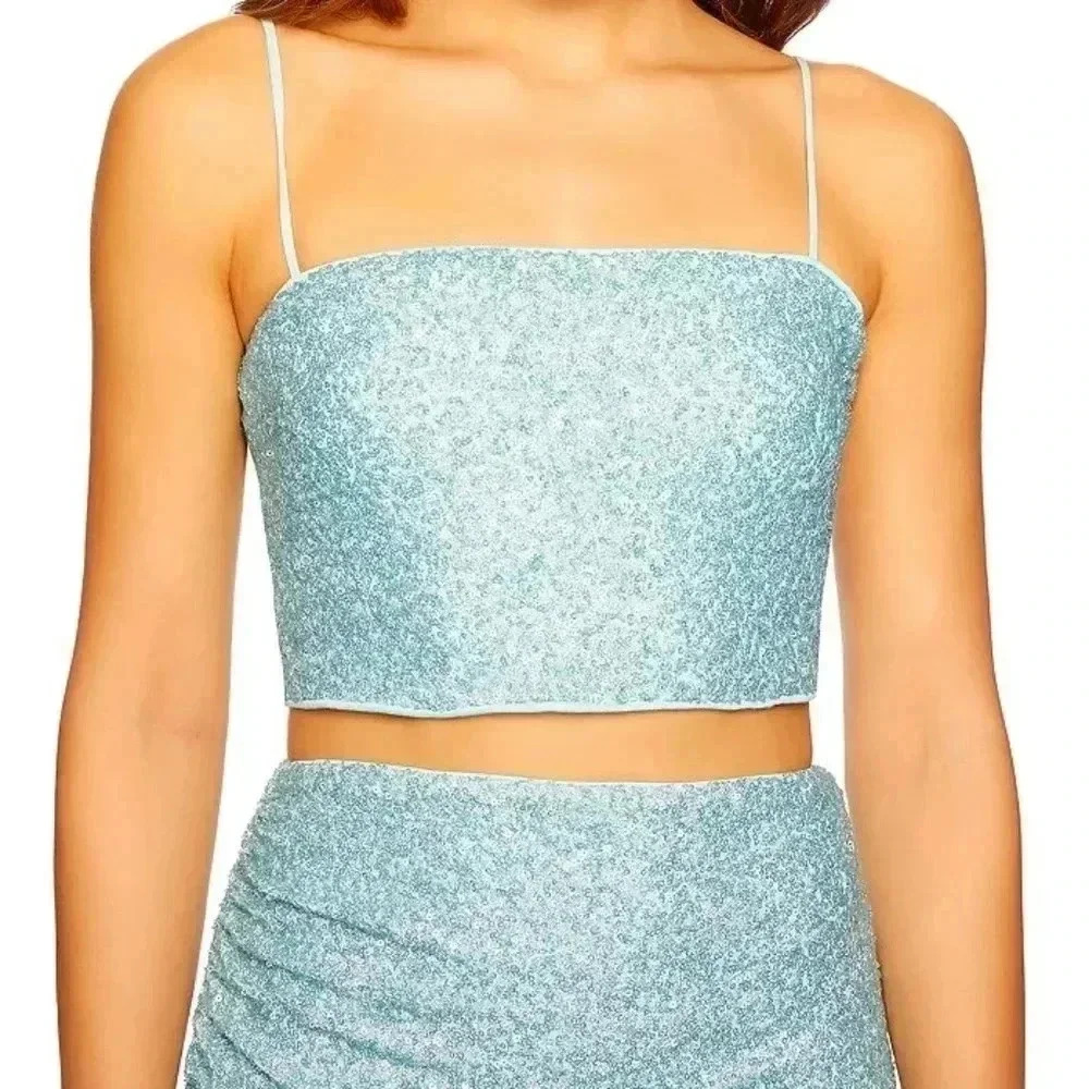 Susana Monaco - Sequin String Crop Top